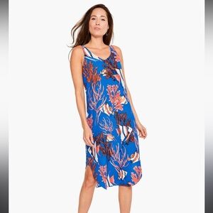NIC+ZOE Blue Tropical Fish Dress Size 2P